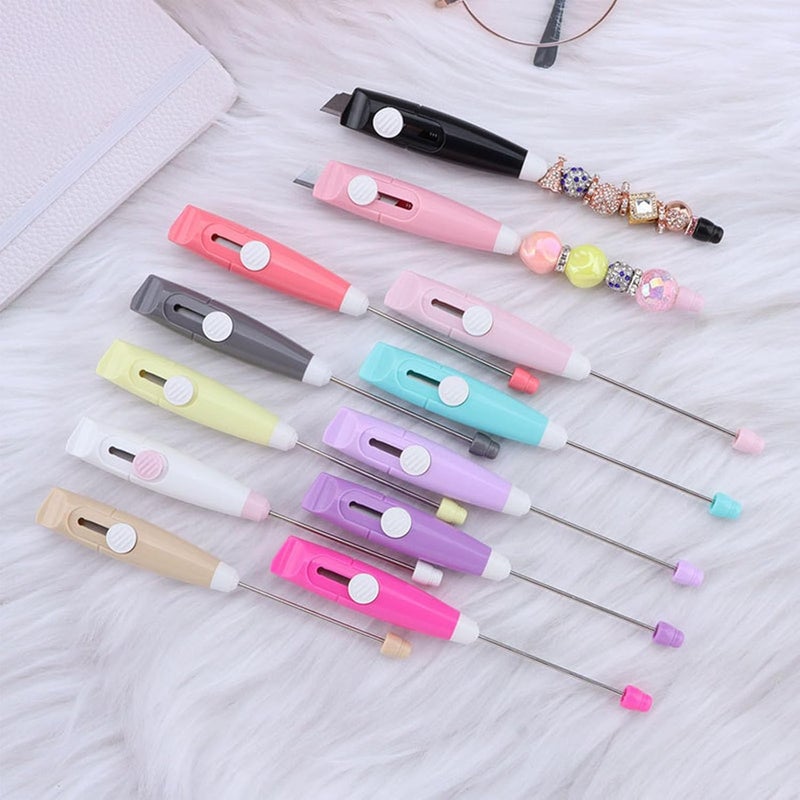 Frinnovan 12 Pack Beadable Letter Opener Blanks - Metal Envelope Slitter Mail Openers with Beaded Design 12 Assorted Colors - Image 2